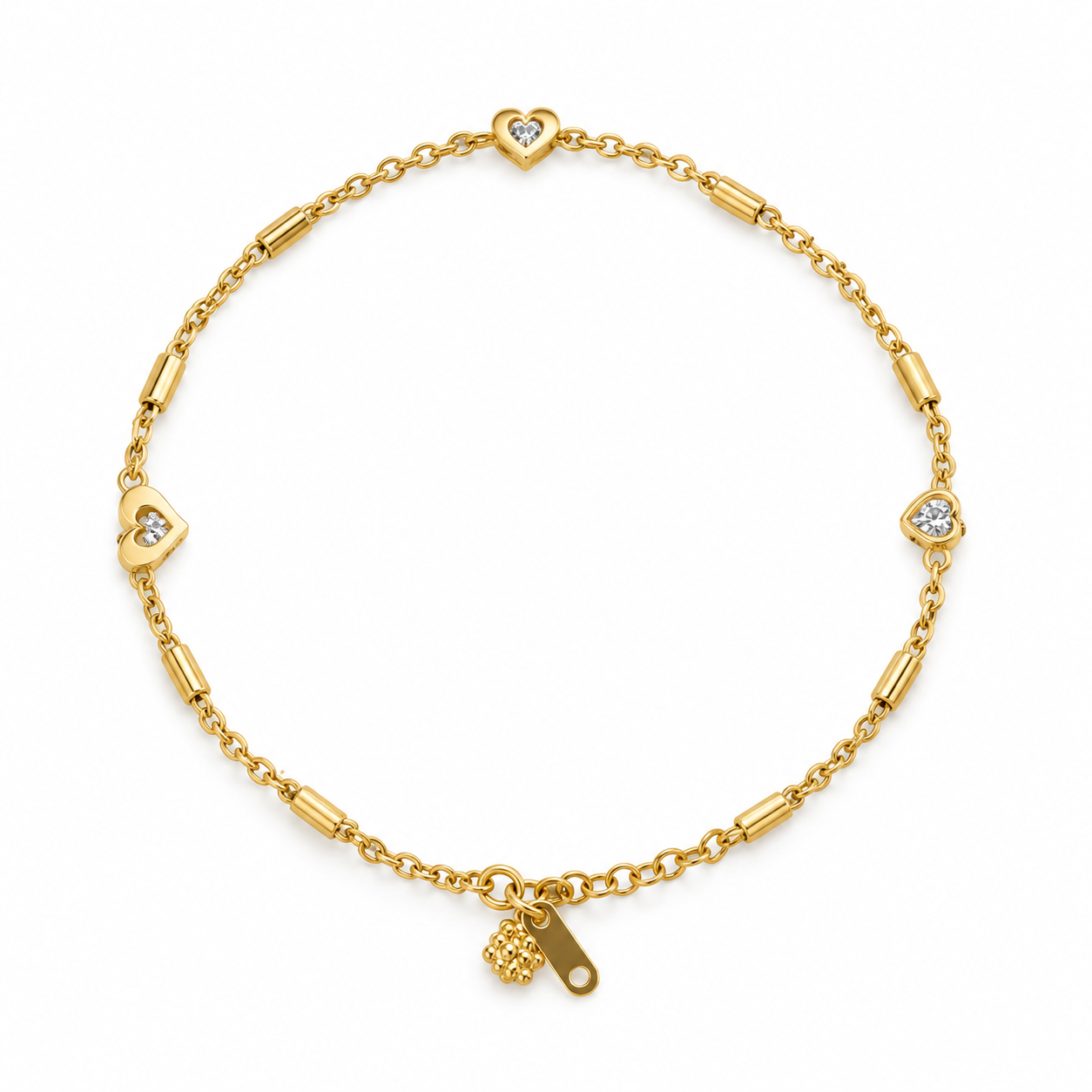 Pavé Crystal Heart Link Bracelet Thumbnail 2