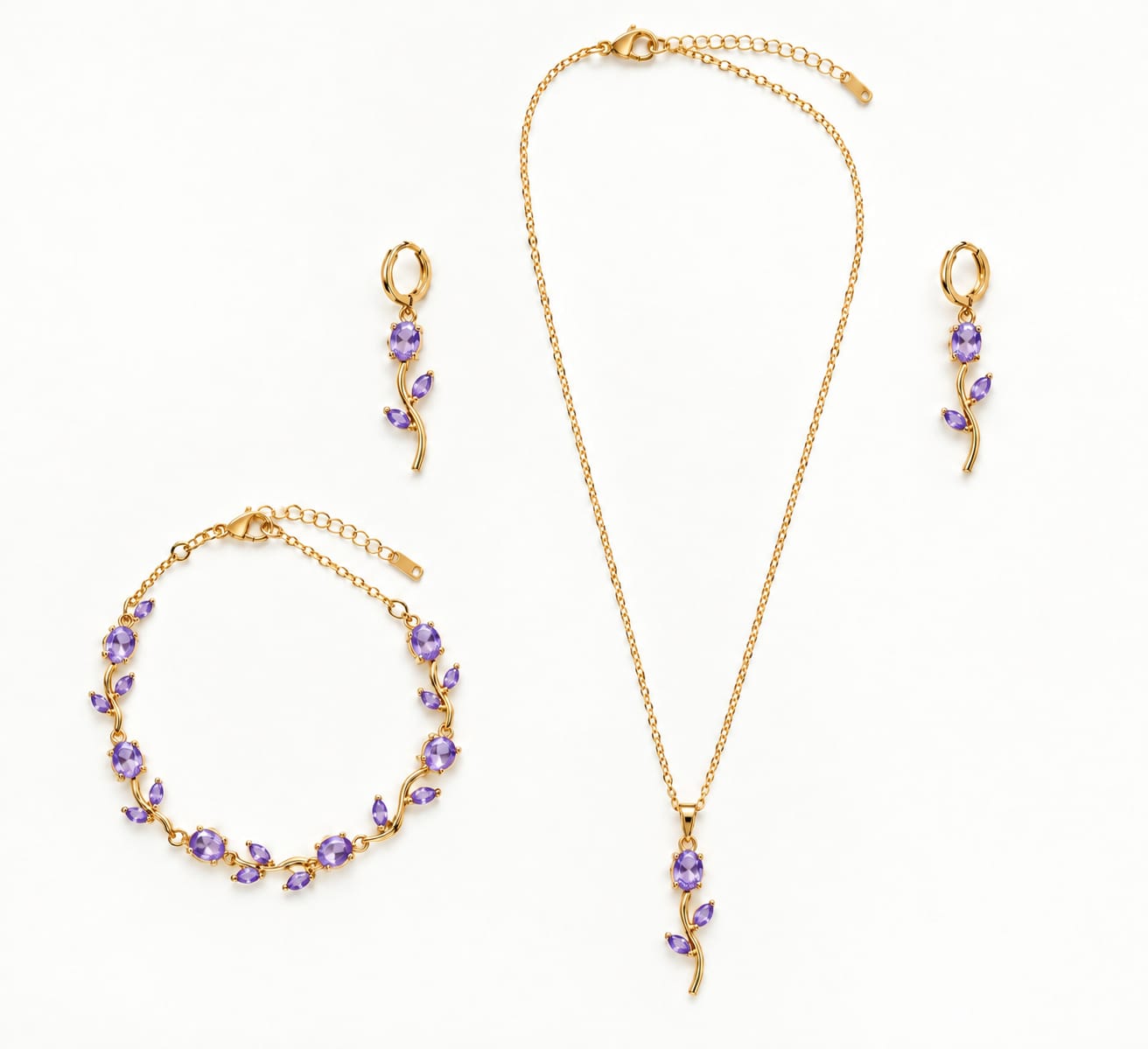 Rose & Vine Gala 3-Piece Suite (Amethyst Purple) Thumbnail 2