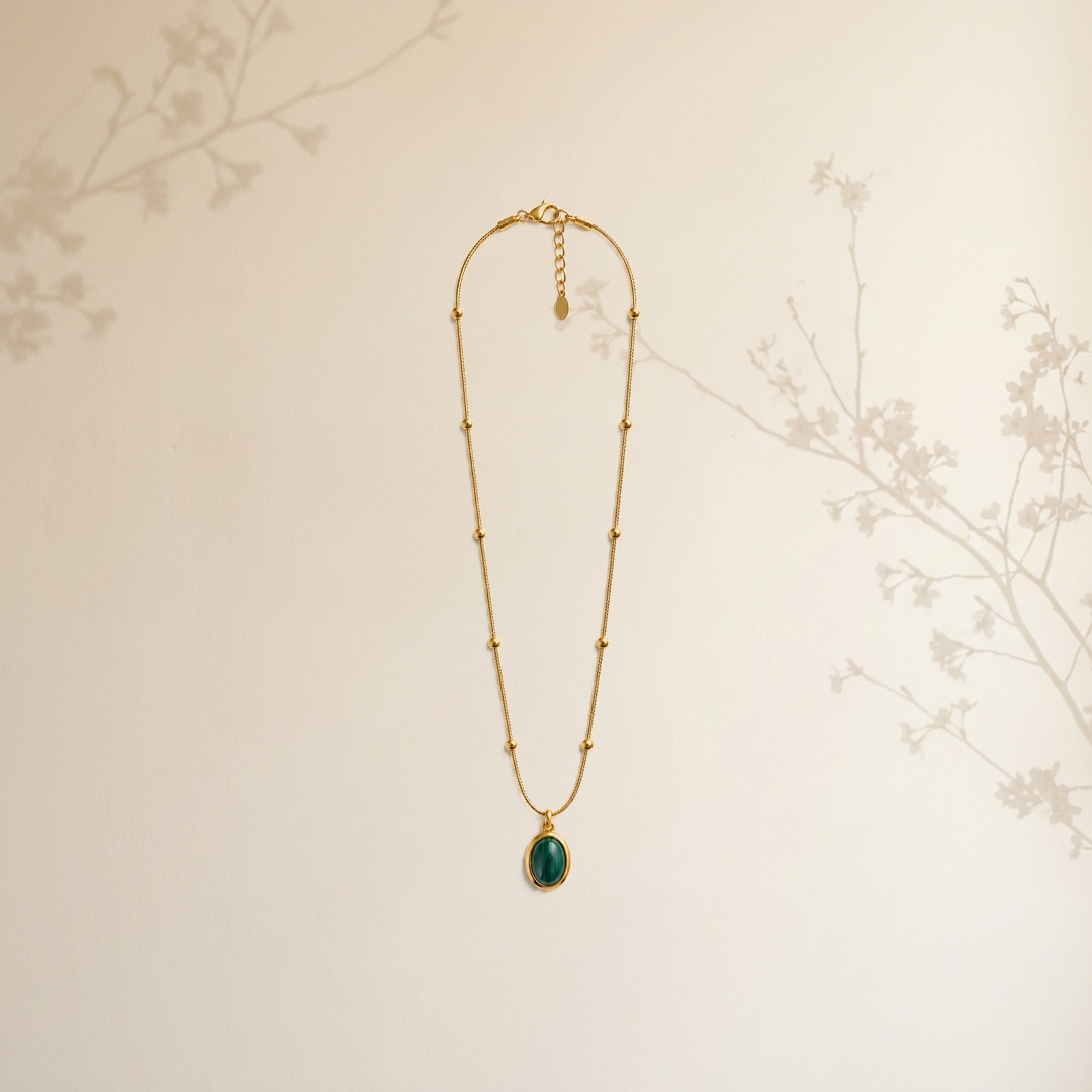 Regal Malachite Medallion Locket